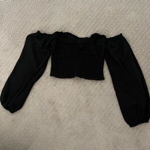 Abercrombie fitted ruched stretchy crop top